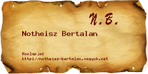 Notheisz Bertalan névjegykártya