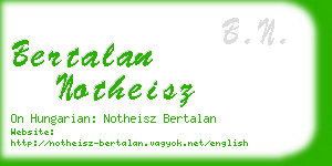 bertalan notheisz business card